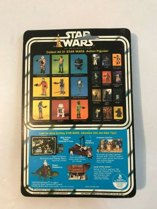 Vintage Star Wars 1979 KENNER SNAGGLETOOTH ANH 21 Back Card MOC CLR BUBBLE 2