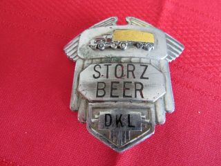 Vintage Storz Beer Employee Hat Badge - Trucking Transportation - Rare