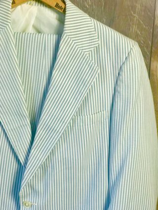 Vintage Barneys York Madison Room Seersucker Light Cotton Suit 44R 2