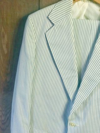 Vintage Barneys York Madison Room Seersucker Light Cotton Suit 44R 3