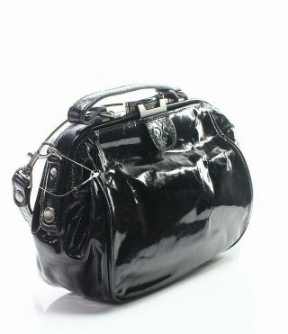 Patricia Nash Women ' s Black Vintage Patent Gracchi Framed Satchel Bag $229 058 3