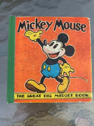 Antique The Great Big Midget Book Mickey Mouse 1933 England