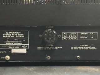 Vintage Pioneer RT - 909 Multi - Voltage,  Reel To Reel Tape Deck/Player/Recorder 4
