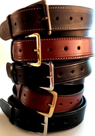 1 - 1/2 Amish Handmade Cash Money Zipper Travel Stitched Leather Belt 1.  5 " Usa Ccw