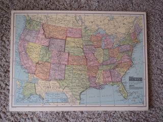 Pacific Puzzle Company Usa Map Handcrafted Hardwood Tray Puzzle Vintage 1986