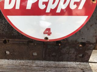 VINTAGE DR.  PEPPER SODA PORCELAIN GAS SERVICE STATION PUMP PLATE SIGN 5