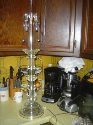 Rare Vintage Mid Century Modern Marbro Murano Glass Column Table Lamp 36 " Tall