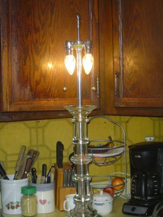 Rare Vintage Mid Century Modern Marbro Murano Glass Column Table Lamp 36 
