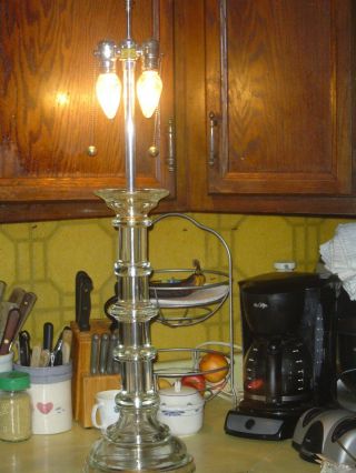Rare Vintage Mid Century Modern Marbro Murano Glass Column Table Lamp 36 