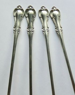 International Sterling Silver 1940 Joan Of Arc Set Of 4 Iced Tea/lemonade Spoons