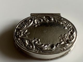 Vintage Solid Sterling Silver Pill/snuff Box Birmingham 1984 A Marston & Co