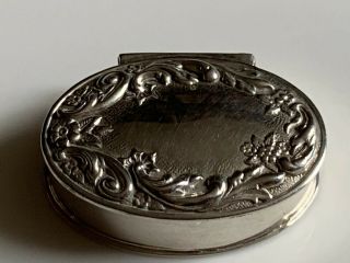 Vintage Solid Sterling Silver Pill/snuff Box Birmingham 1984 A Marston & Co 5