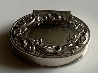 Vintage Solid Sterling Silver Pill/snuff Box Birmingham 1984 A Marston & Co 8