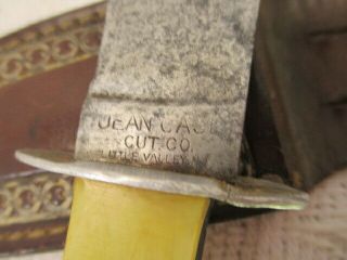 Vintage JEAN CASE CUT CO Little Valley NY Fixed Blade Hunting Knife w/Sheath 2