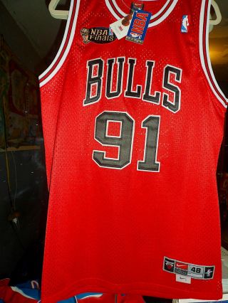1997 - 98 Nba Finals Nike Dennis Rodman Authentic Bulls Jersey 48 Vintage Rare
