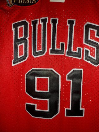 1997 - 98 NBA Finals Nike Dennis Rodman Authentic Bulls Jersey 48 Vintage Rare 3