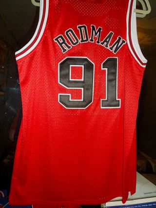 1997 - 98 NBA Finals Nike Dennis Rodman Authentic Bulls Jersey 48 Vintage Rare 6