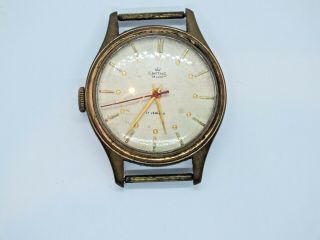 Vintage Rare Left Handed 17 Jewels Smiths Deluxe Gents Wristwatch.