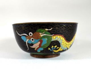 Antique Chinese Cloisonne 5 - Claw Dragon Bowl