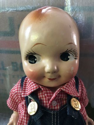 Vintage Buddy Lee Composition Doll In Lee Overalls And Shirt Unmarked 11