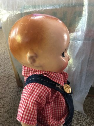 Vintage Buddy Lee Composition Doll In Lee Overalls And Shirt Unmarked 5