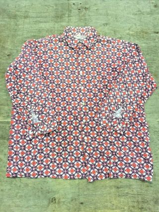 Vintage Men ' s 70 ' s Disco Print Shirt x 25 4