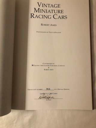 VINTAGE MINIATURE RACING CARS - Robert Ames - LMT SPECIAL EDITION 322/1,  500 Copies 2