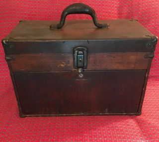 Vintage Wooden Machinist Tool Box Chest 5 Draw.  Very Old Maker Unknown