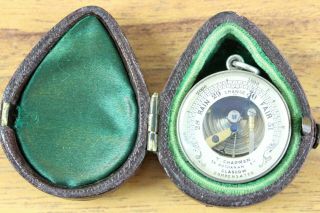 Rare Miniature 1 inch Antique Pocket Barometer,  T.  Chapman,  Glasgow,  circa 1880 5