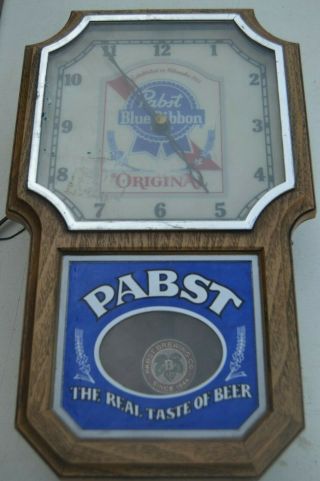 Vintage Beer Advertising Pabst Blue Ribbon Pbr Lamp Light Clock