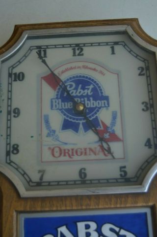 VINTAGE BEER ADVERTISING PABST BLUE RIBBON PBR LAMP LIGHT CLOCK 4
