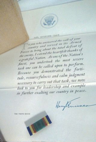 Wwii Usn Hon Discharge Grouping President Truman Signed Letter Uss Wasp Usn Case
