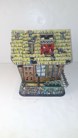 Vintage Marx Hootin Hollow Haunted House Tin Battery Operated Toy All