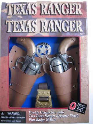 Double Holster Toy Cap Gun Revolver Edison Giocattoli Texas Ranger Badge