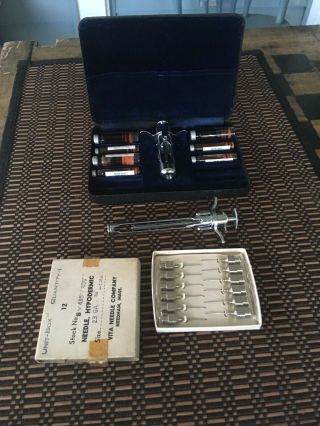 Vintage Wyeth Tubex 2 Hypodermic Quick Loading Metal Syringes