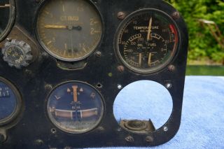 Vintage Airplane Aircraft Instruments Instrument Panel Dashboard WW2 Era 4
