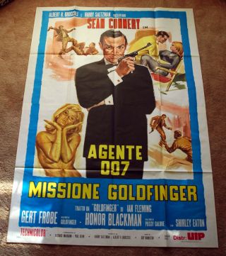 Vintage JAMES BOND 007 - GOLDFINGER Movie Poster 1sh Film Connery art 8