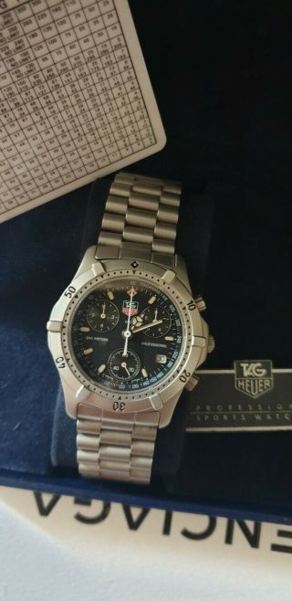 Tag Heuer Vintage Watch Professional Chronograph Ce1116 Nos Very Rare