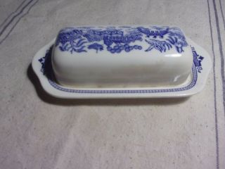 VINTAGE BLUE WILLOW BUTTER DISH 4
