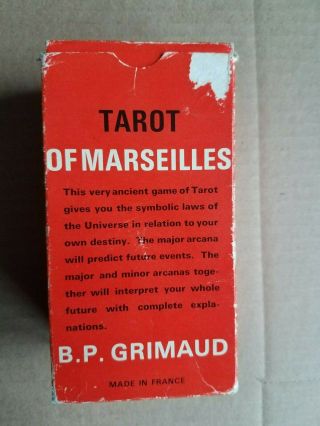 TAROT OF MARSEILLES,  B.  P.  GRIMAUD (1963/1969) VINTAGE,  OOP 2