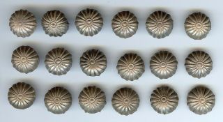 Set Of Eighteen Small Vintage Navajo Indian Domed Silver Buttons