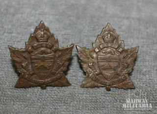 Ww2,  Alberta Regiment (north Alberta Regt) Collar Badge Pair (inv 17959)