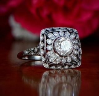 1.  70ct Brilliant Cut Moissanite Vintage Engagement Ring Real 14k White Gold Over