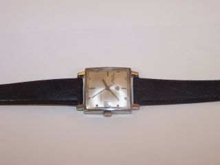 Vintage Jules Jurgensen Swiss 17 Jewel H 103511 Automatic S/S Men ' s Square Watch 5