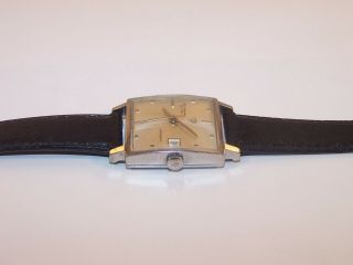 Vintage Jules Jurgensen Swiss 17 Jewel H 103511 Automatic S/S Men ' s Square Watch 6
