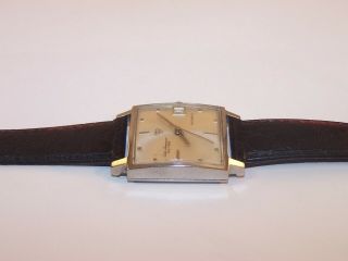 Vintage Jules Jurgensen Swiss 17 Jewel H 103511 Automatic S/S Men ' s Square Watch 7