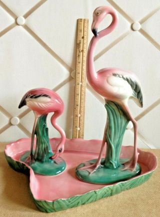 Vintage Will George Mid Century Modern Pretty Pastel Pink Flamingo Console Bowl