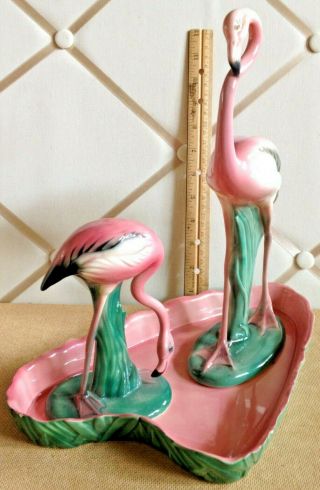Vintage Will George Mid Century Modern Pretty Pastel PINK Flamingo Console Bowl 4