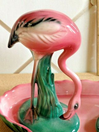Vintage Will George Mid Century Modern Pretty Pastel PINK Flamingo Console Bowl 6