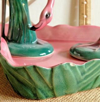 Vintage Will George Mid Century Modern Pretty Pastel PINK Flamingo Console Bowl 7